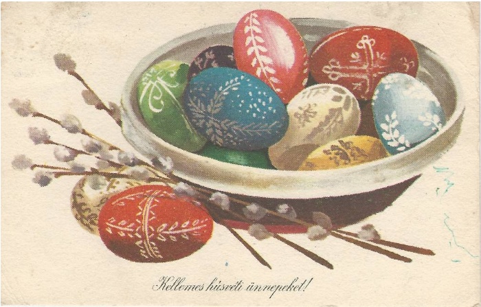 Húsvéti üdvözlet, képeslap, NM Ny 7082