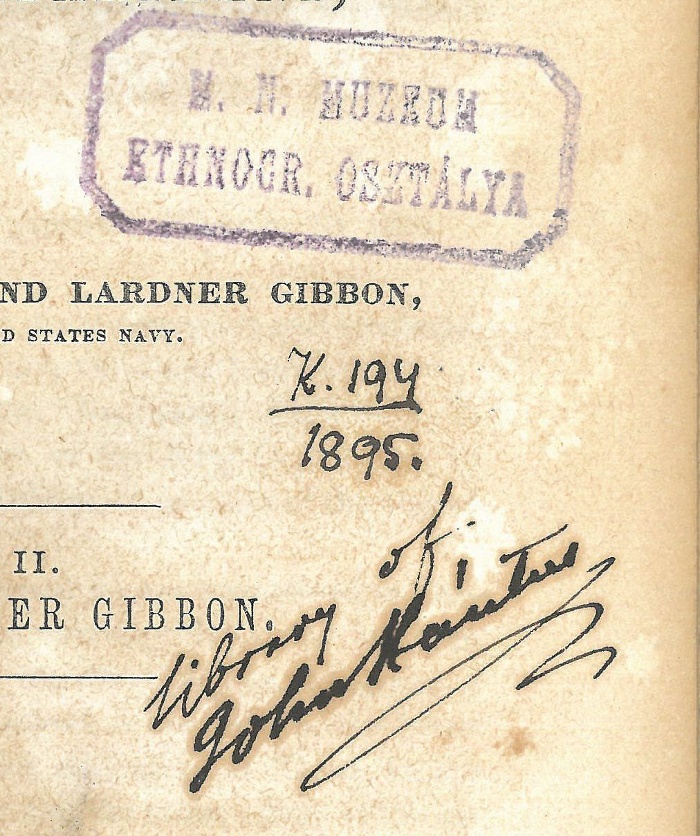 „Library of John Xántus” – Xántus possessori bejegyzése (0.194/2)