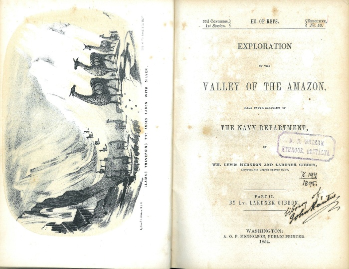 Exploration of the Valley of Amazon … (Washington, 1854.) – Xántus könyvhagyatékából (0.194/2)