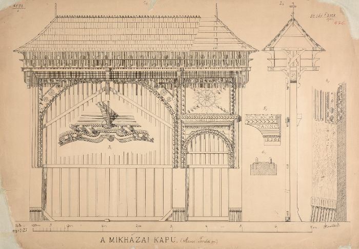 A mikházi kapu rajza, Mikháza, 1901